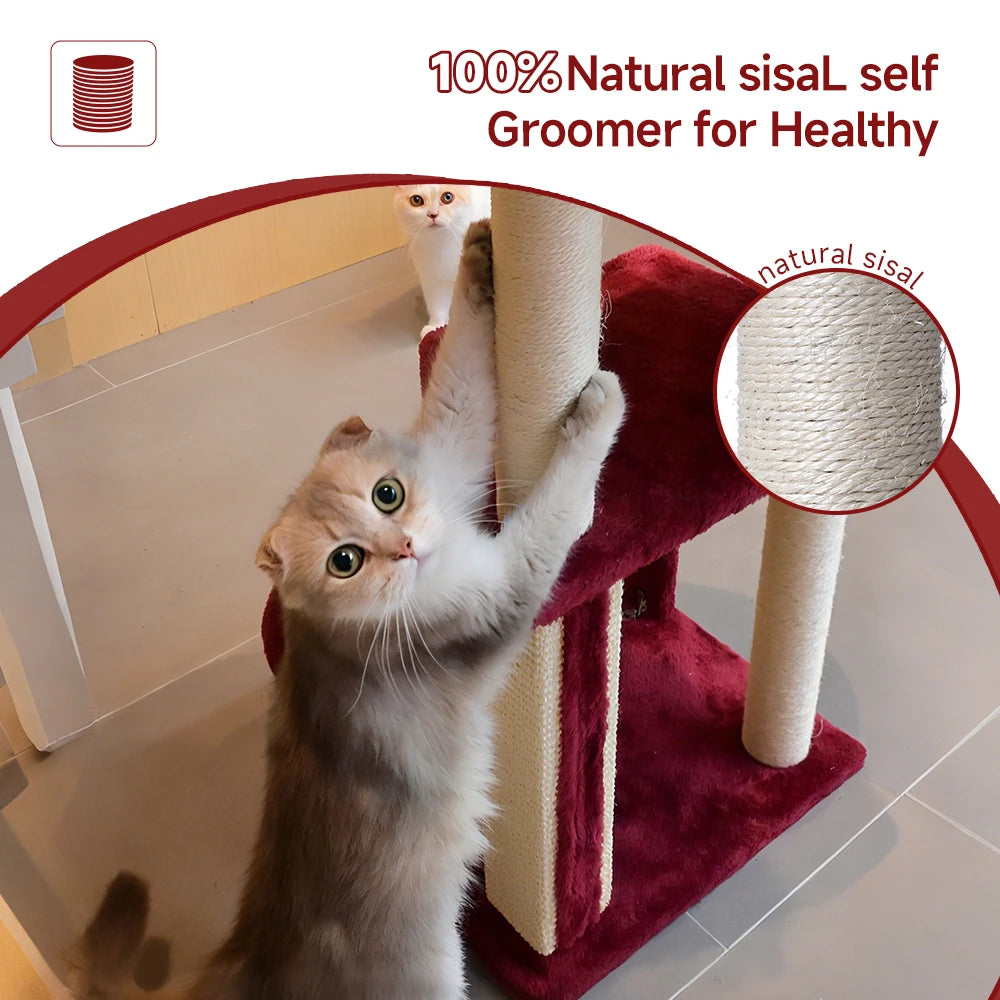 Multi-Tier Cat Tree with Scratching Post & Perch