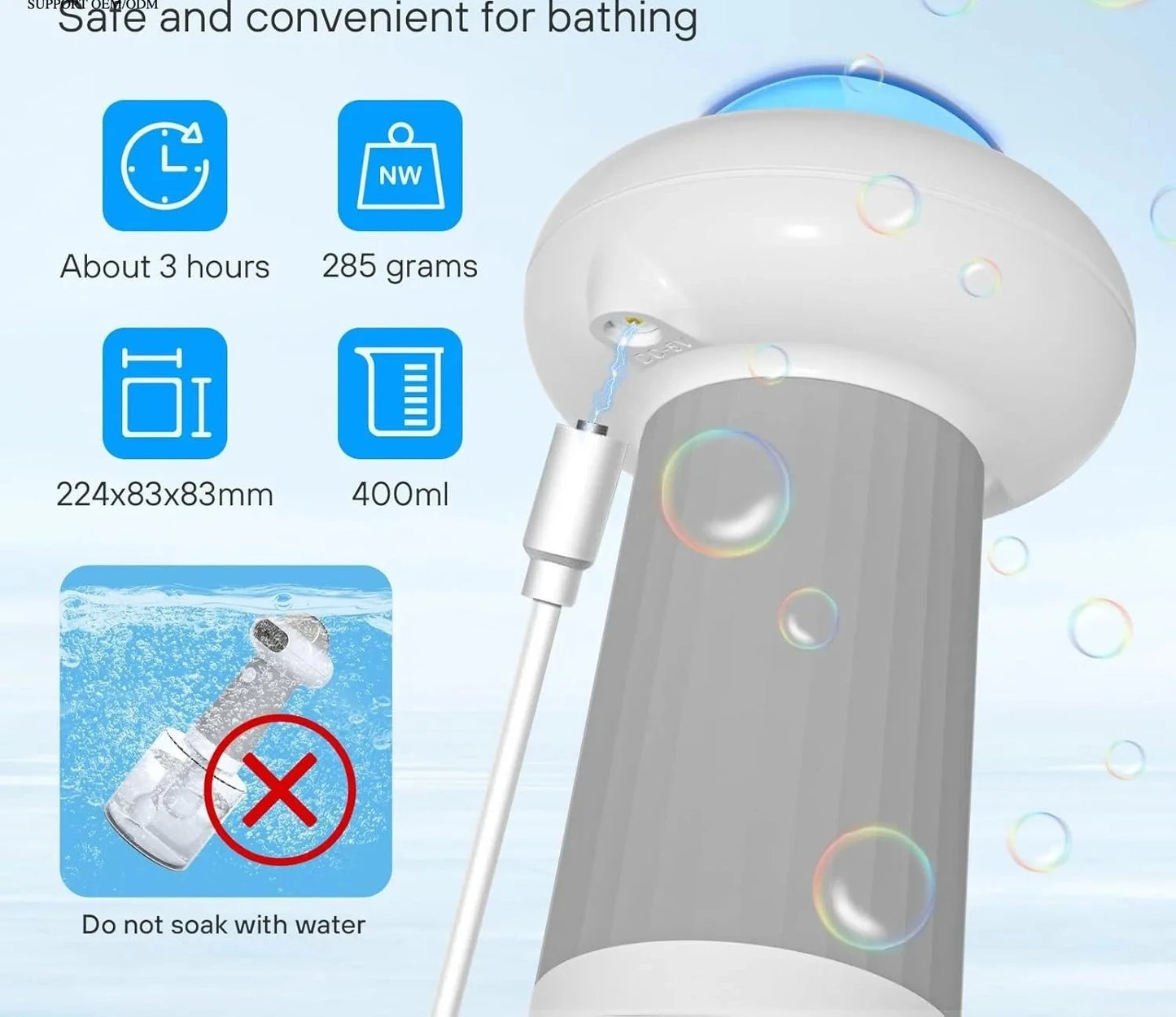 Electric Foaming Pet Shampoo Dispenser for Dogs & Cats