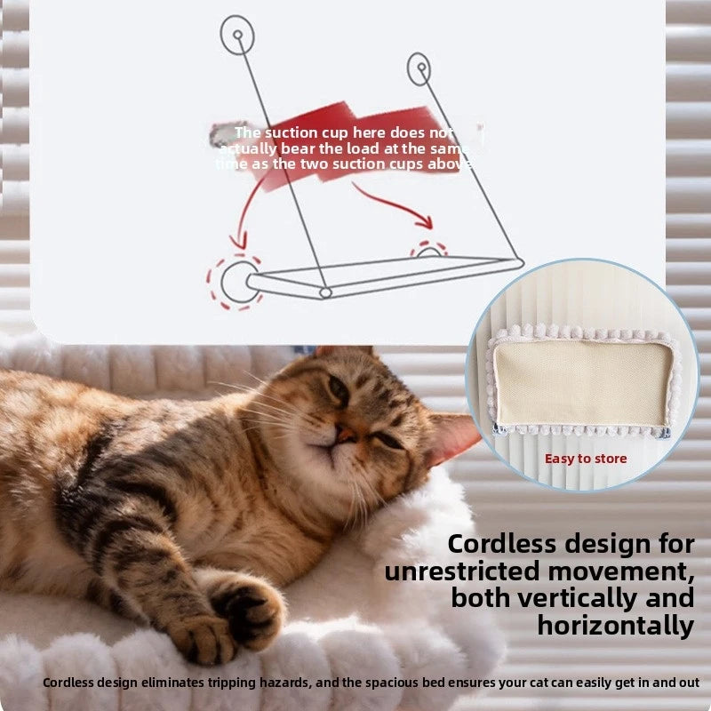 Suction Cup Window Cat Hammock – Wide Hanging Bed