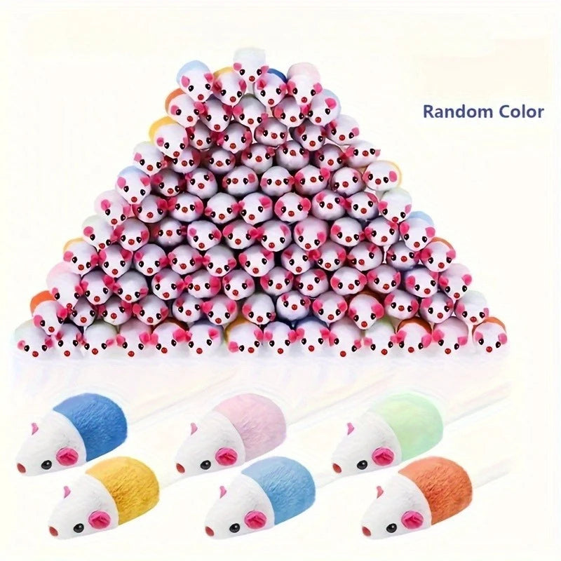 Cat Toy Mice with Colorful Tails - Multi-Pack