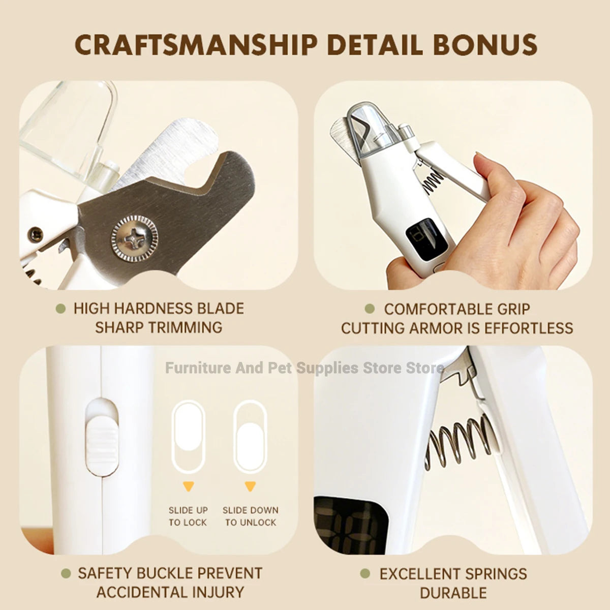 2-in-1 Electric Pet Nail Clipper & Grinder with LED