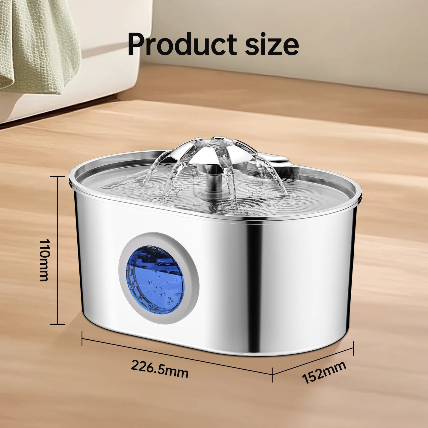 Automatic Cat Water Fountain Stainless Steel Pet Fountain Dog Water Dispenser With USB Electric Ultra-Quiet Pump Cat Supplies