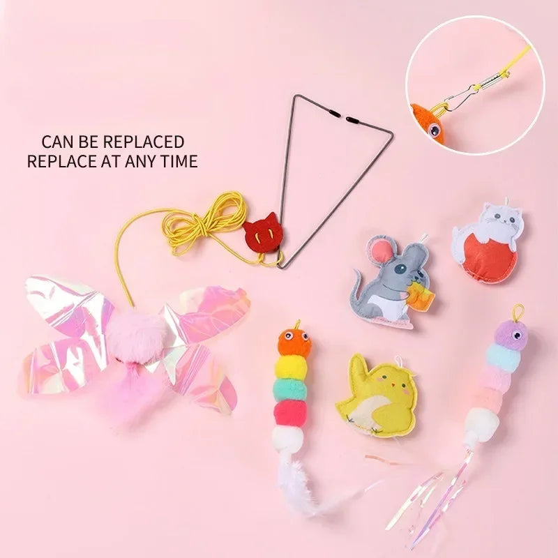 Cat Elastic Rope Toy with Bell and Door Hanger