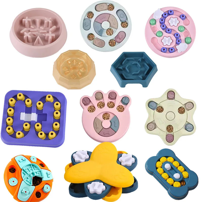 Non-Slip Puzzle Slow Feeder Bowl – Interactive Food Game for Dogs & Cats