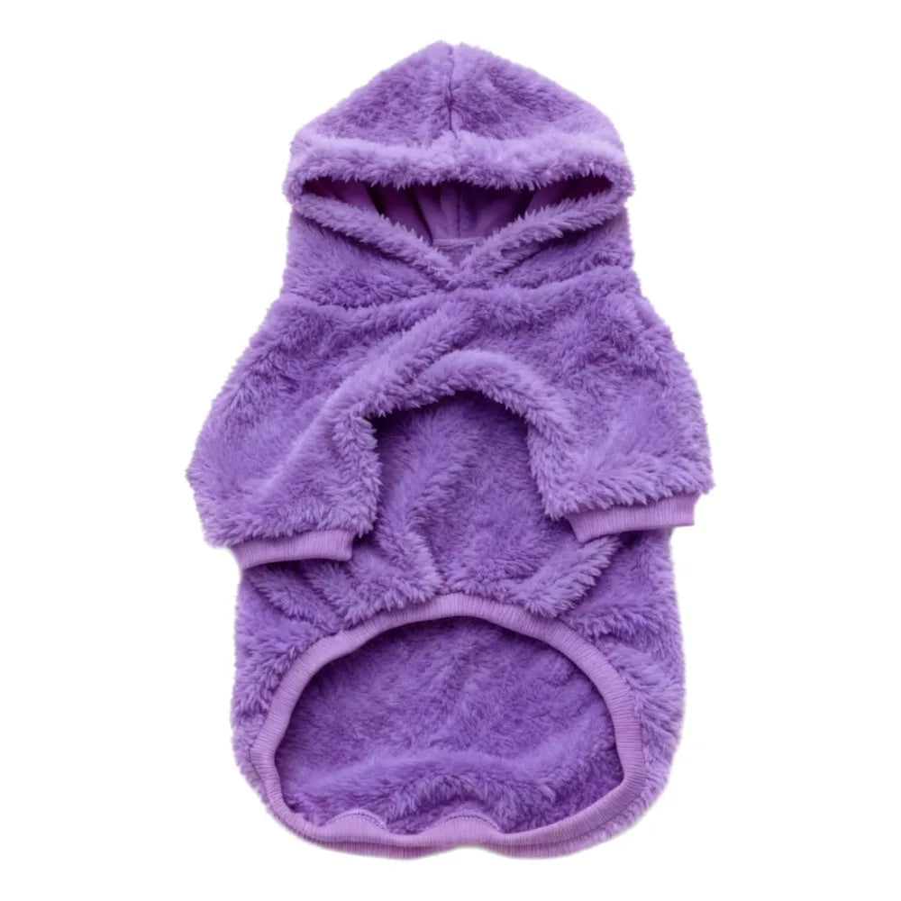 Plush Fleece Dog Hoodie | Soft Warm Winter Outdoor Coat for Medium & Large Dogs