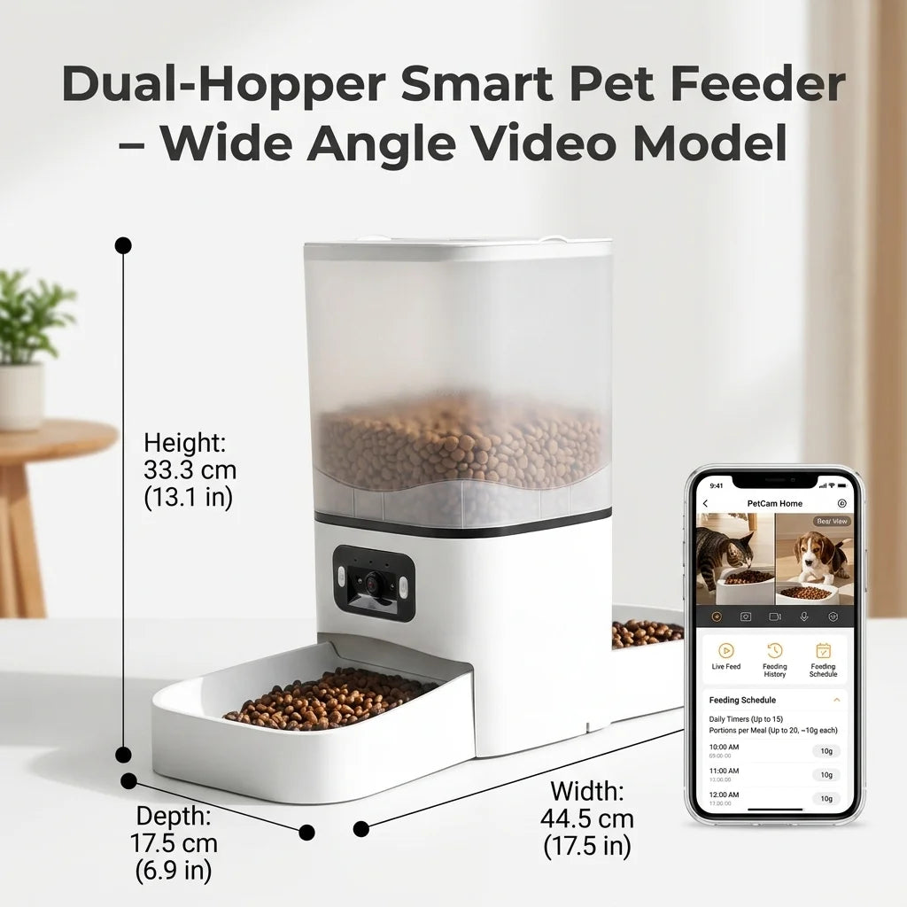 6L Smart Dual-Bowl Pet Feeder with 180° Dual Camera & WiFi