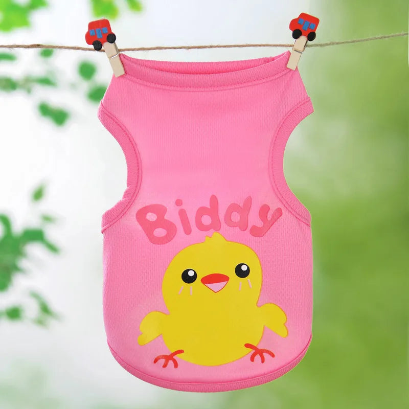 Cartoon Print Summer Vest for Cats & Small Dogs