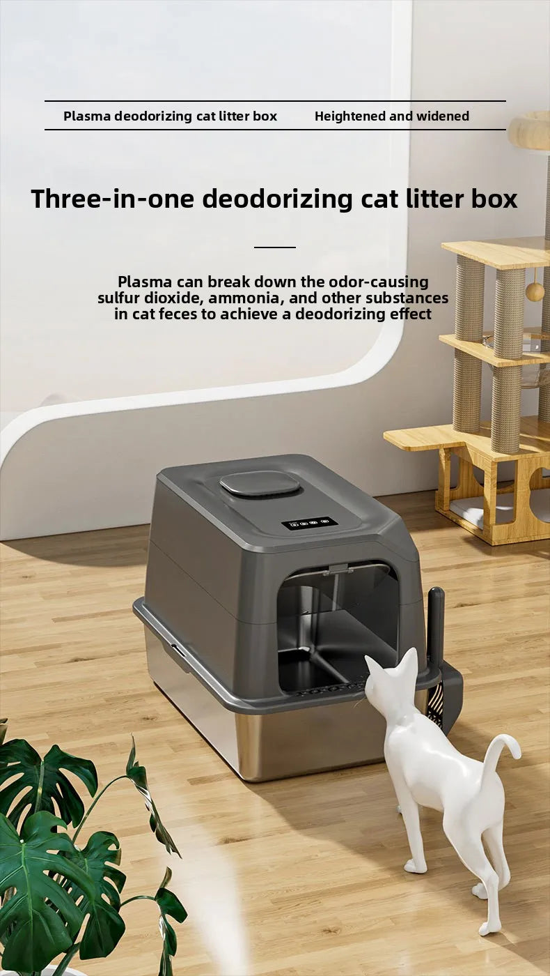 Automatic Self-Cleaning Cat Litter Box — Large Covered with Quiet Auto Scoop & Deodoriser