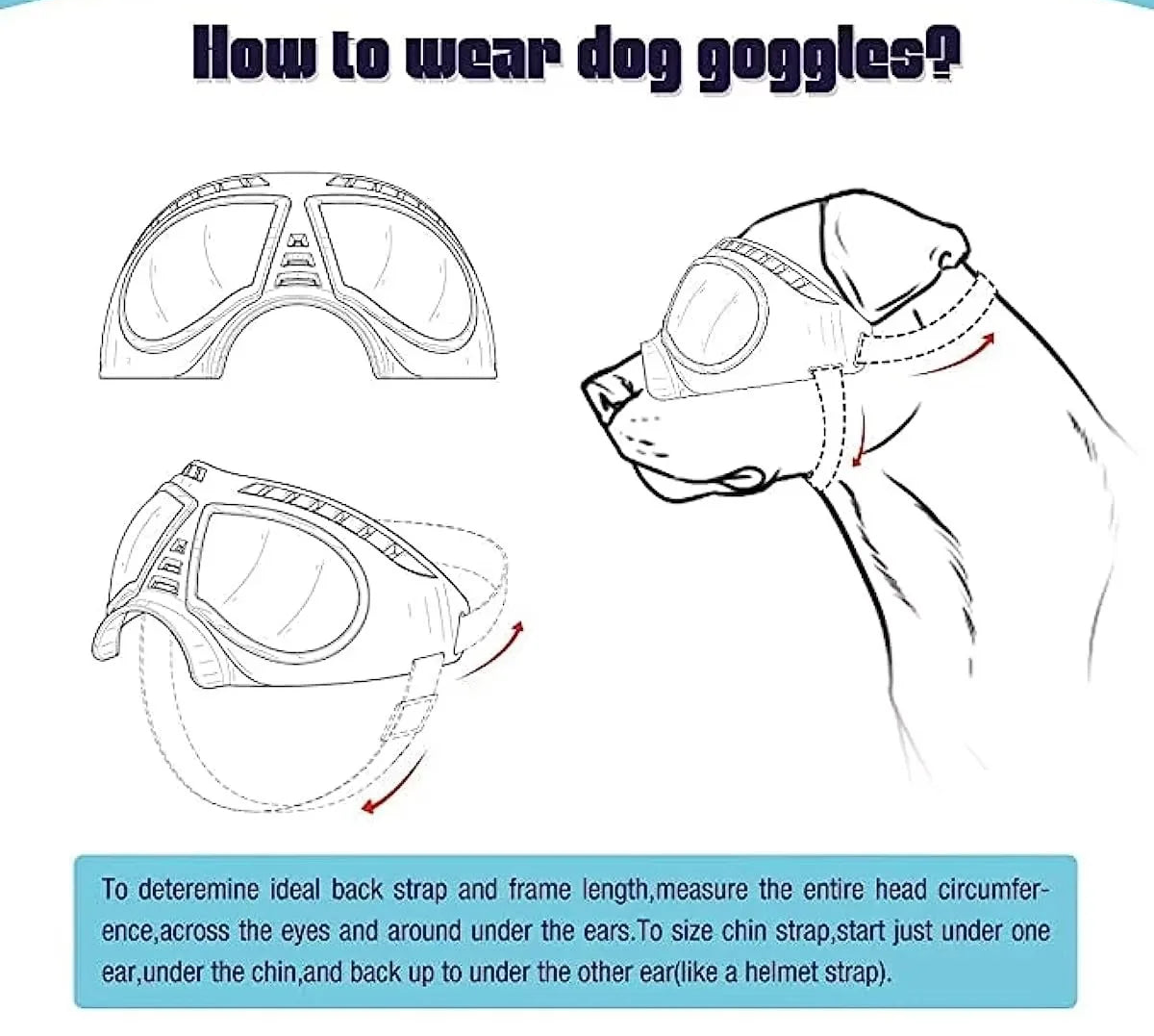 Dog Goggles for Large Breeds - Windproof Snowproof Eye Protection