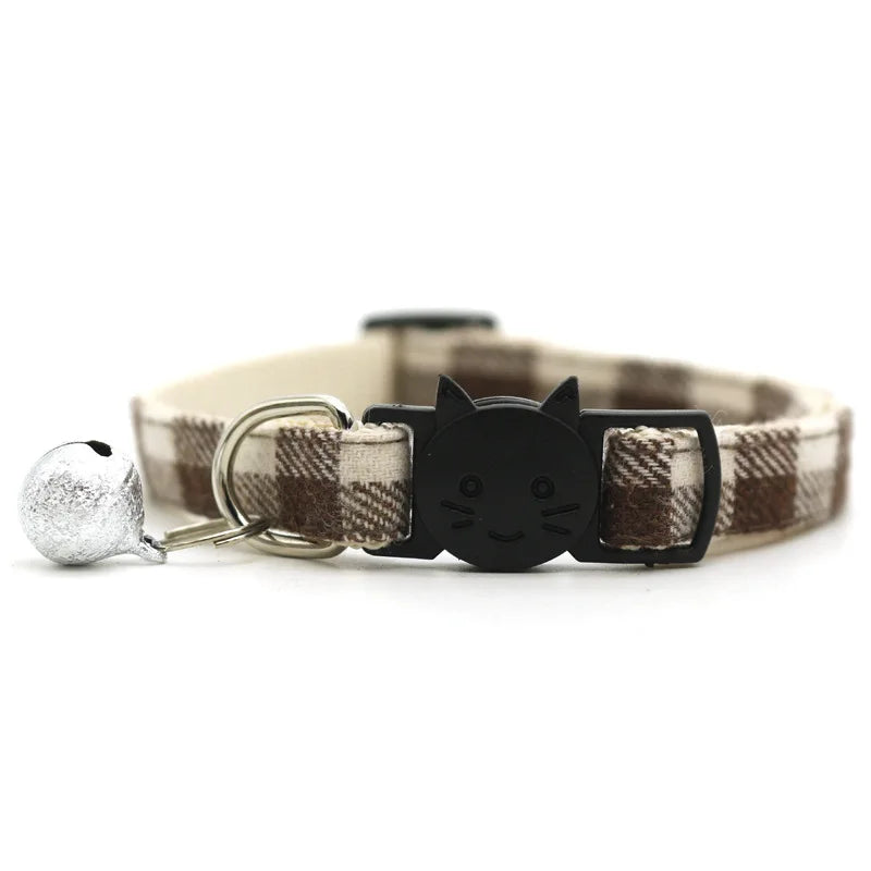 Adjustable Reflective Cat Collar with Bell and Buckle