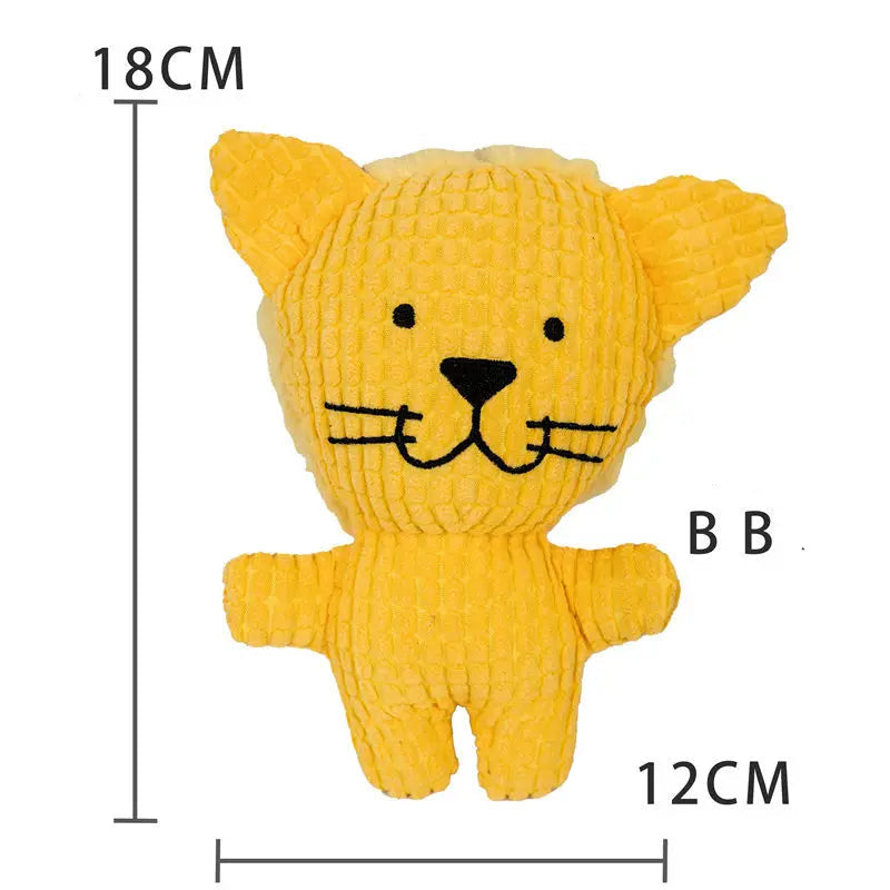 Jouet couineur interactif en peluche pour chien - Jouet à mâcher résistant en forme d'animal