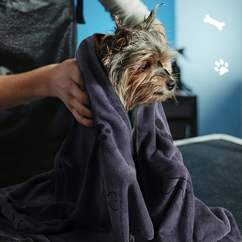 Serviette pour animaux de compagnie en microfibre à séchage rapide - Serviette de bain super absorbante pour chiens et chats