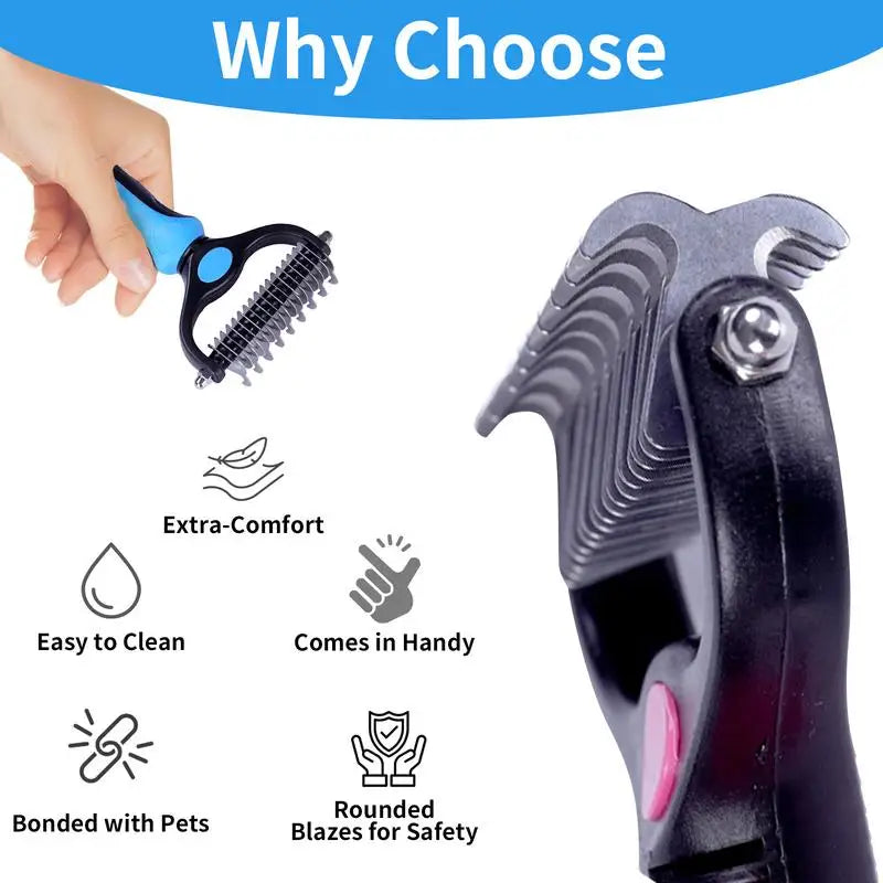 2-in-1 Pet Deshedding & Dematting Brush