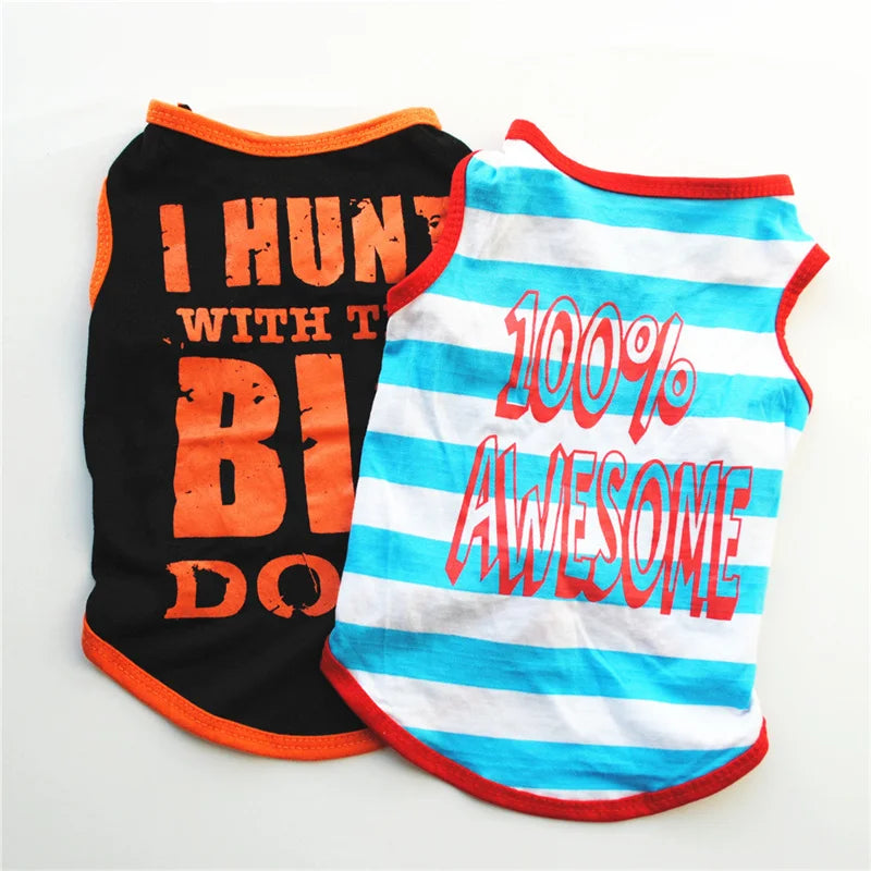 Printed Cotton Summer Vest for Cats & Puppies