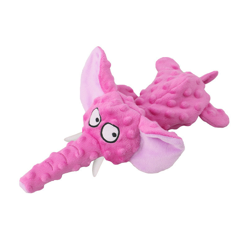 Jouet pour chien en peluche éléphant couineur avec papier froissé