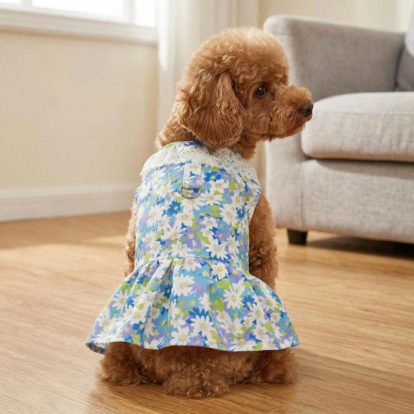 Princess Cooling Dress for Small Dogs & Cats with Leash Ring