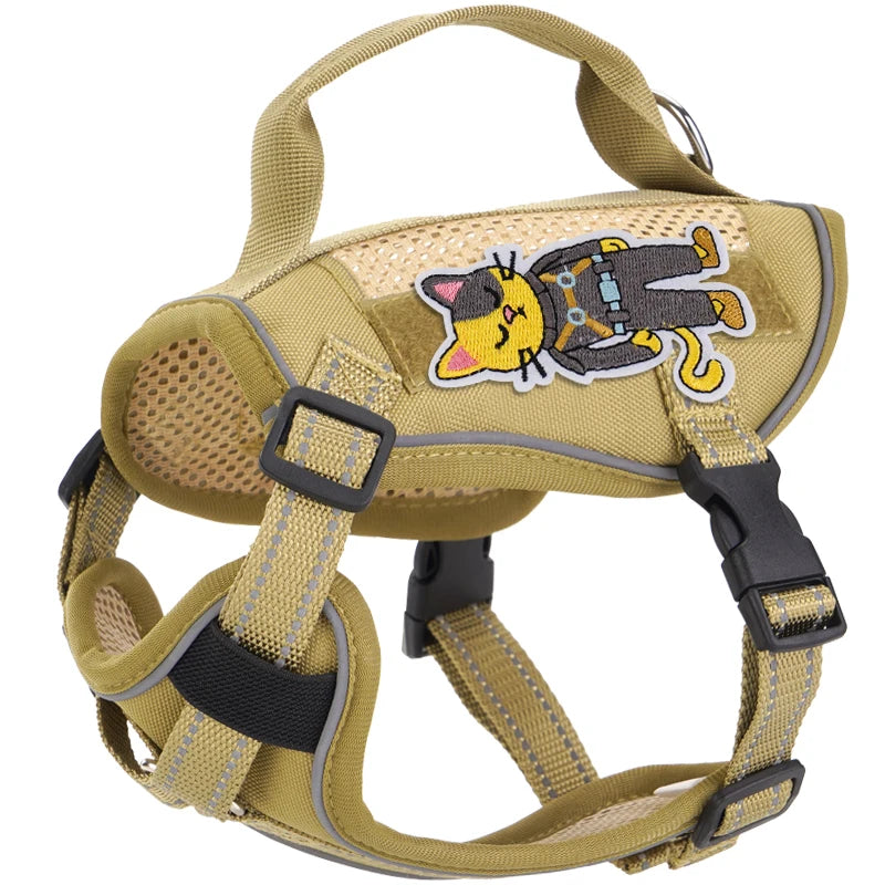 Escape-Proof Tactical Cat Harness — Soft Mesh Vest for Cats & Small Dogs