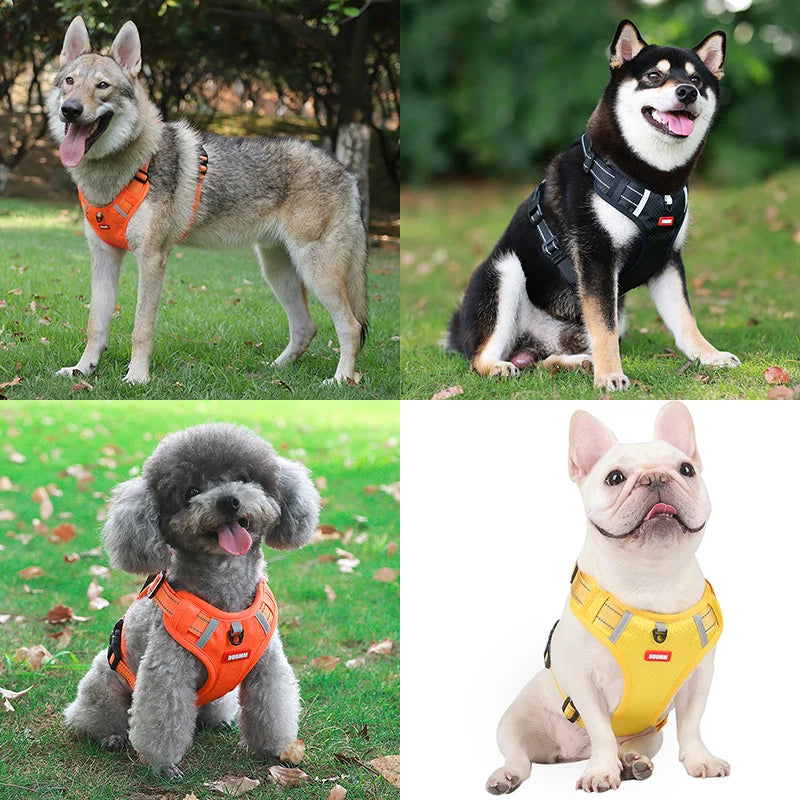 Adjustable Reflective Dog Harness - Safety Vest for Small & Large Dogs