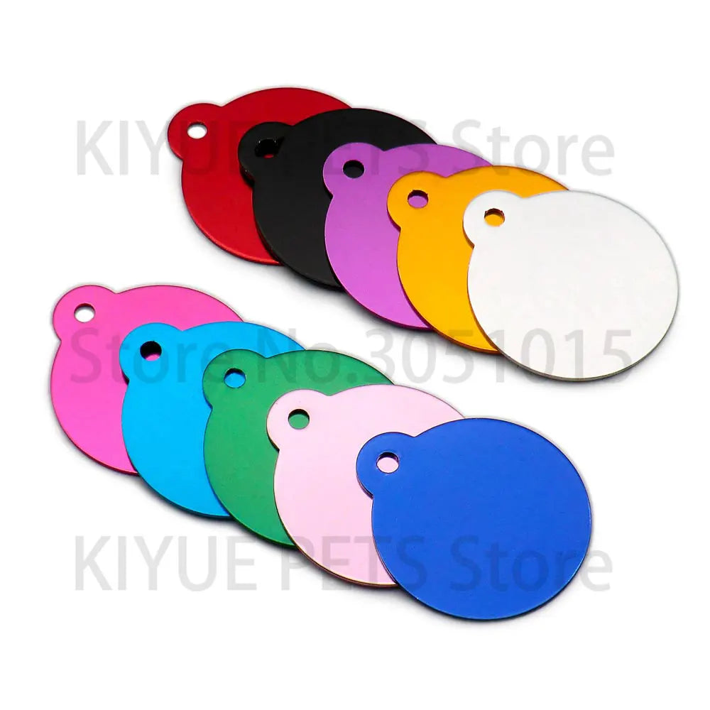 Personalised Laser-Engraved Pet ID Tags – Aluminium Round Pendants, Pack of 100