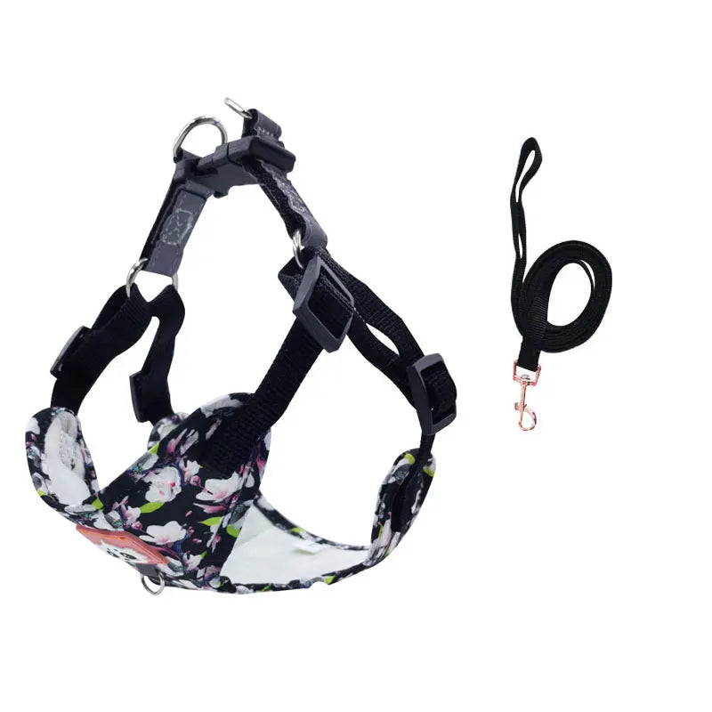 Adjustable Dog Harness & Leash Set with Reflective Strips