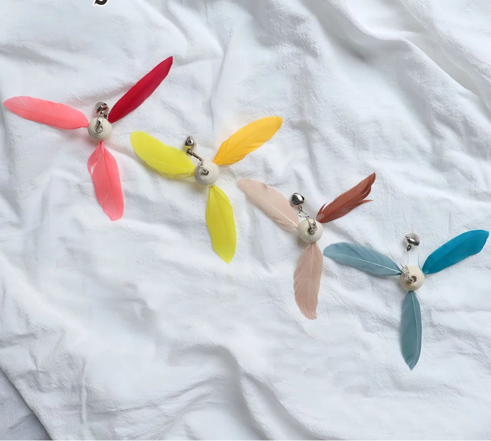 Colourful Feather Windmill Cat Teaser Replacement Heads (4 Pack)