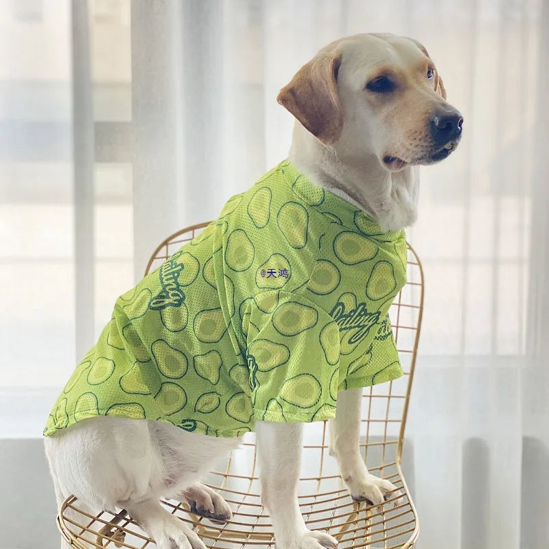 Cartoon Print Dog Cooling Vest Shirt | Soft Summer Top for Medium & Large Dogs