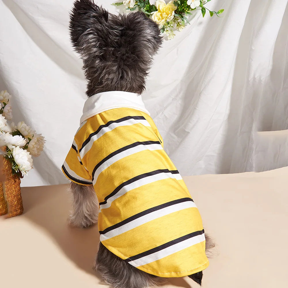 Classic Stripe Polo Shirt for Cats & Small Dogs