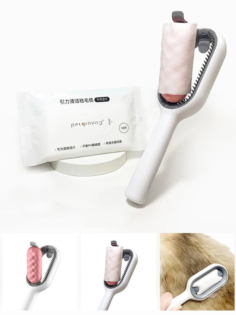 Double-Sided Pet Grooming Brush & Hair Removal Comb
