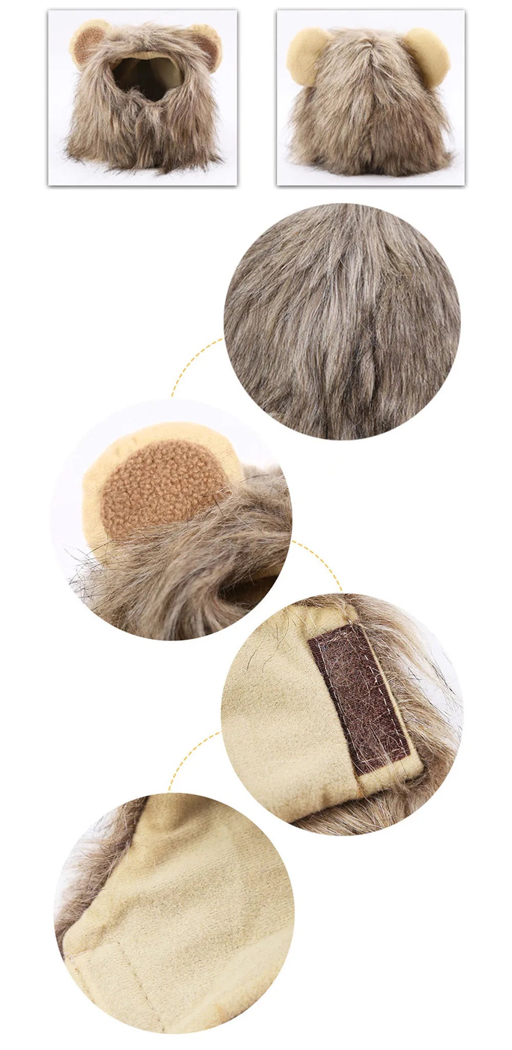 Lion Mane Wig for Cats & Small Dogs – Fancy Dress Costume