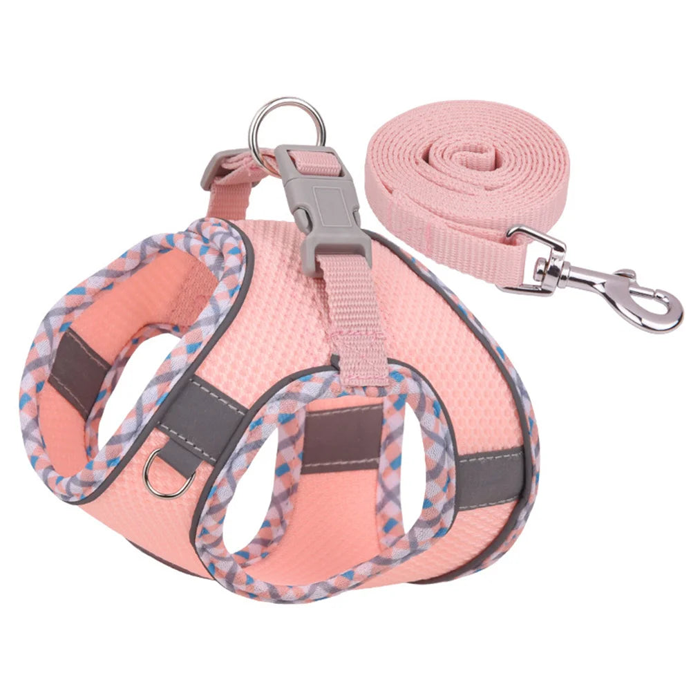 Reflective Mesh Harness & Leash Set for Cats & Small Dogs