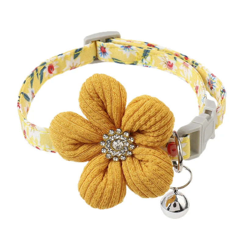 Adjustable Flower Collar Bandana for Cats & Small Dogs