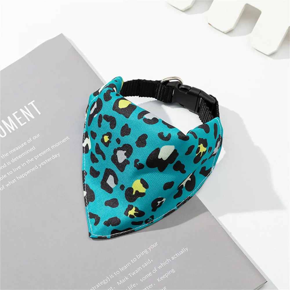 Cute Print Cat Dog Collar with Bandanas for Small Dogs Yorkshire Chihuahua Puppy Triangular Bandage Pet Accessories Supplies