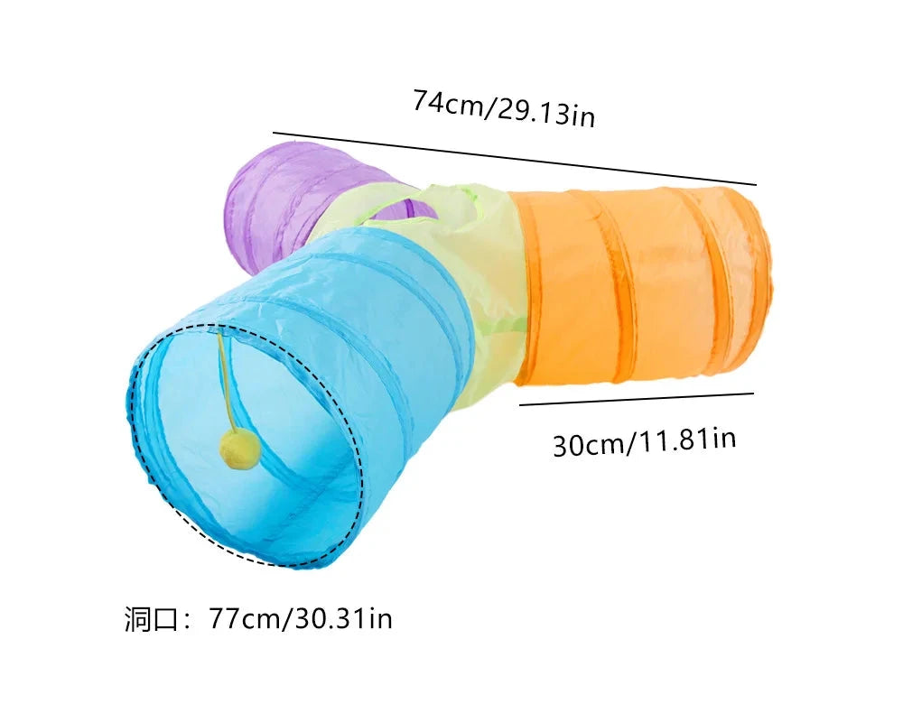 Y-Shaped Three-Way Cat Tunnel