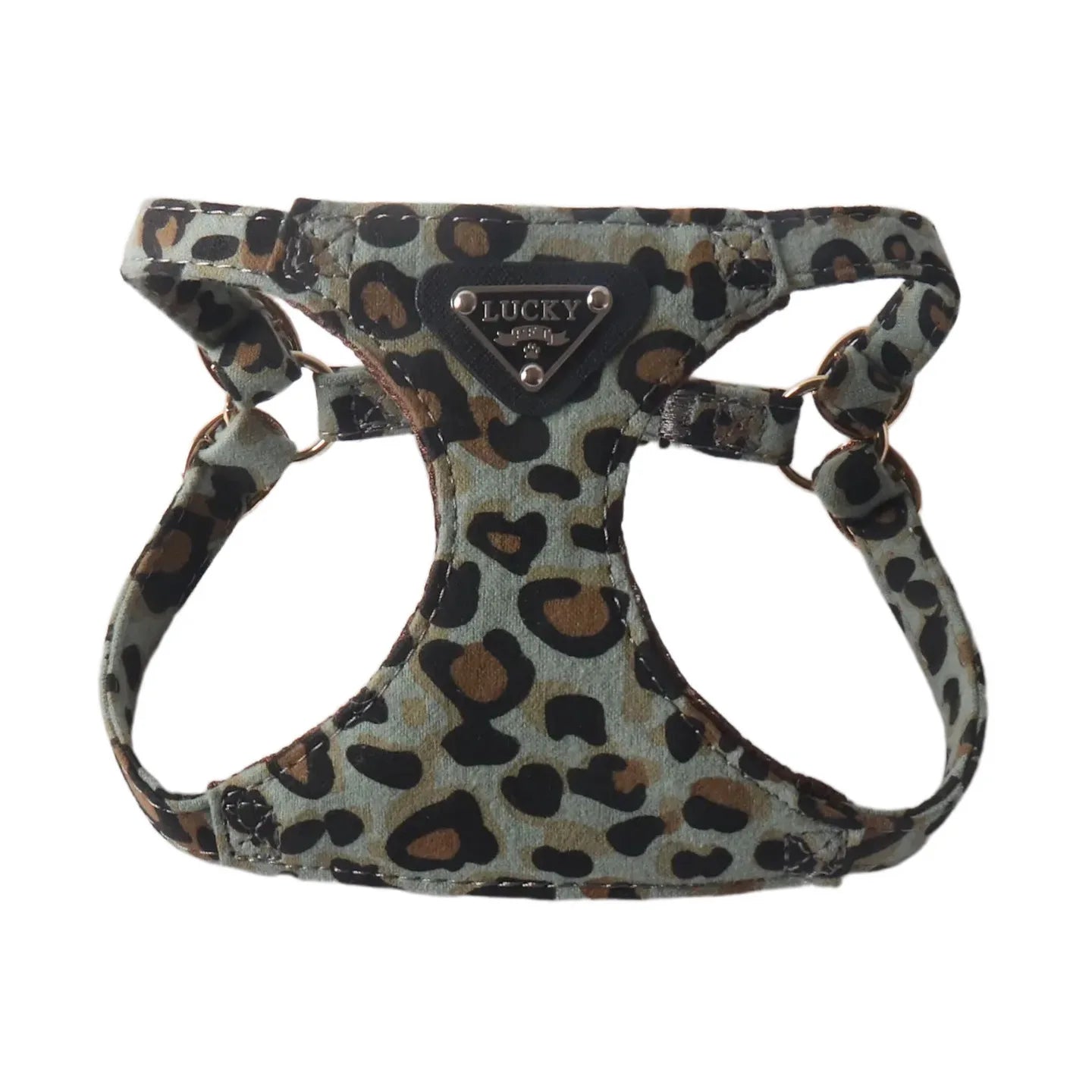 Leopard Print Dog Harness & Lead Set – Padded Vest for Small Dogs