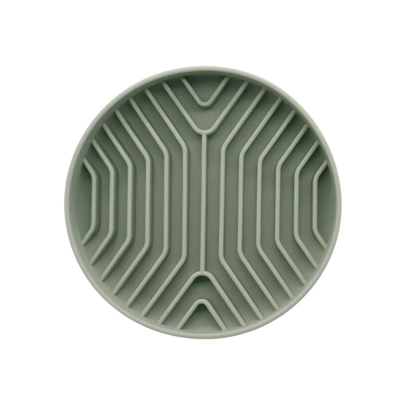 Silicone Slow Feeder Bowl with Non-Slip Mat for Dogs & Cats