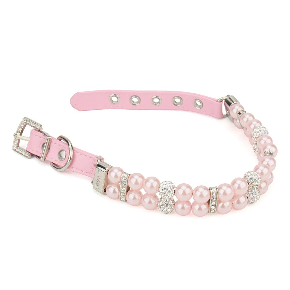 Pearl & Rhinestone Pet Collar for Cats & Dogs