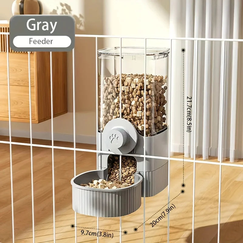 Distributeur automatique de nourriture et d'eau pour animaux de compagnie - Distributeur suspendu par gravité avec gamelle