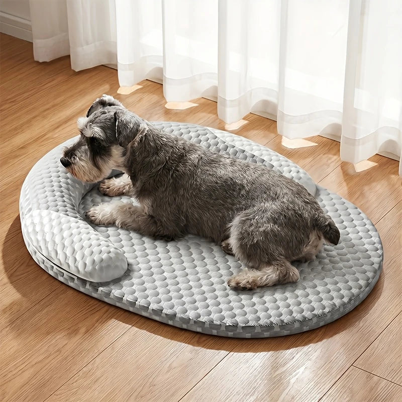 Oval Ice Silk Cooling Bed for Dogs & Cats