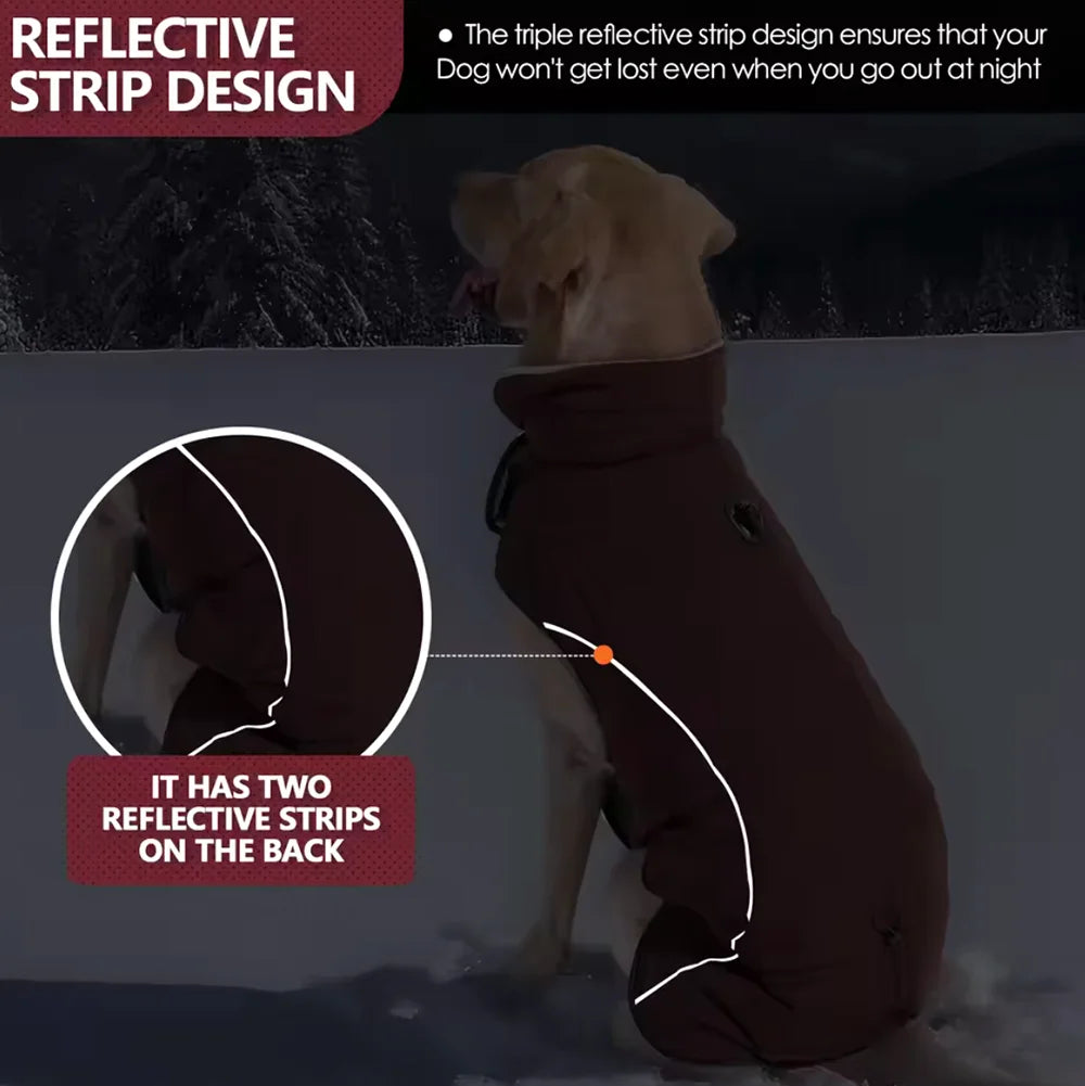 Waterproof Reflective Dog Jacket for Large Dogs
