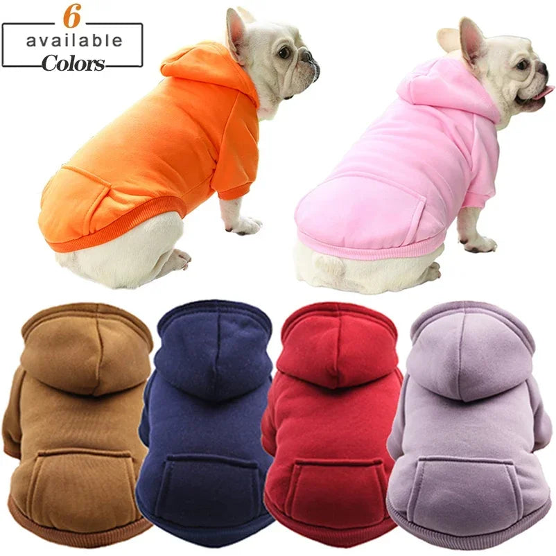 Manteau à capuche en polaire pour chien | Veste sweat chaude d'automne et d'hiver pour petits chiens et chats