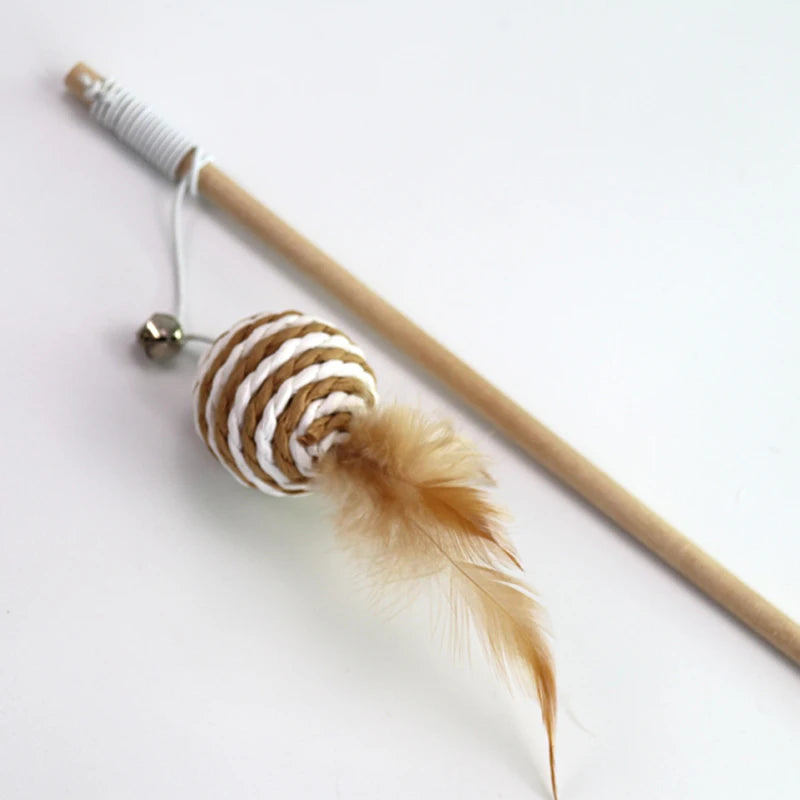 Feather Wand Cat Teaser Toy