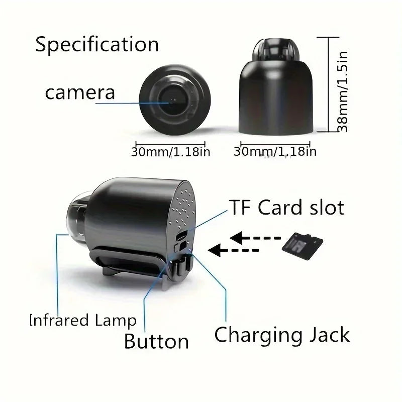 X5 1080P WiFi Mini Camera with Motion Detection Alerts & Night Vision