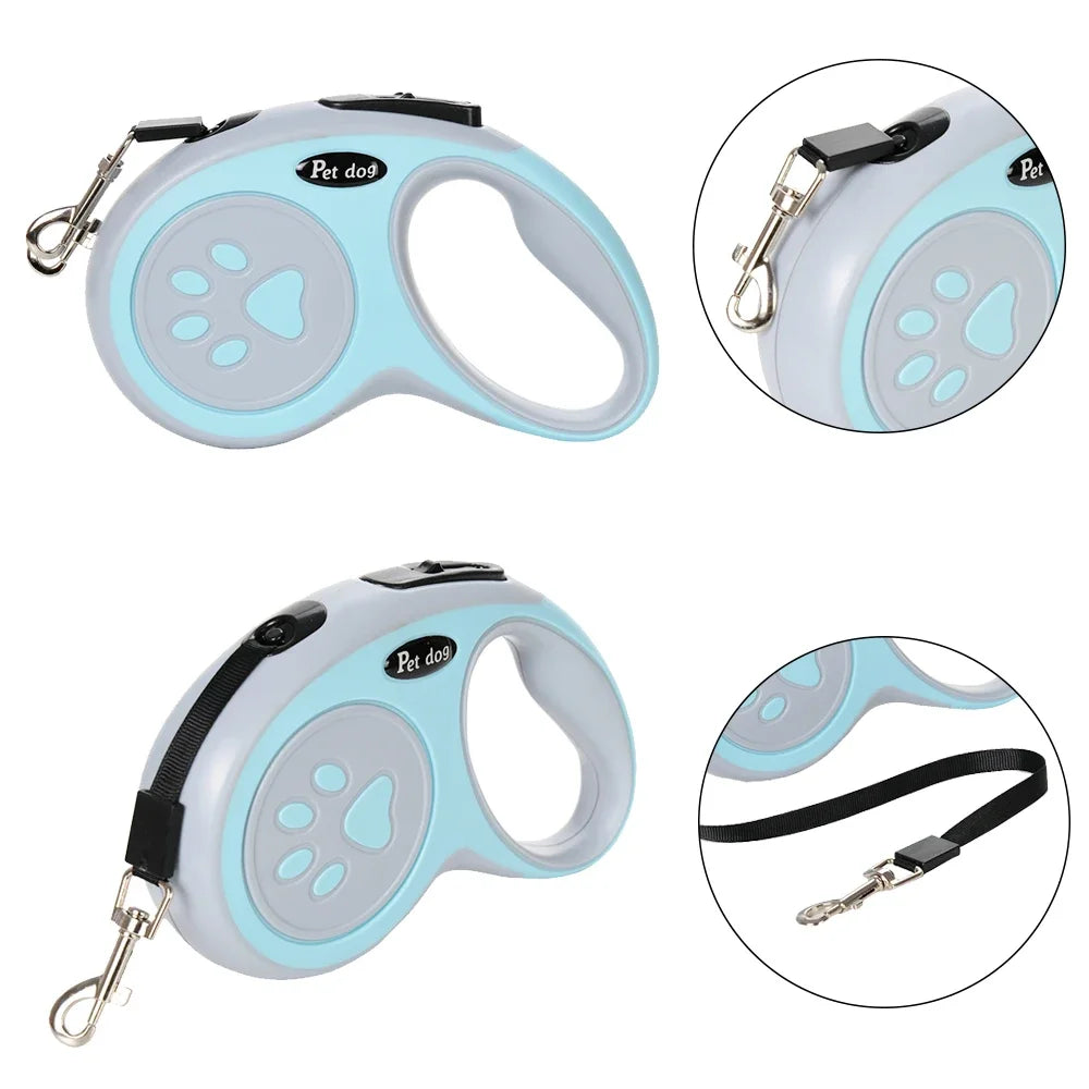 Retractable Dog Leash with One-Button Lock