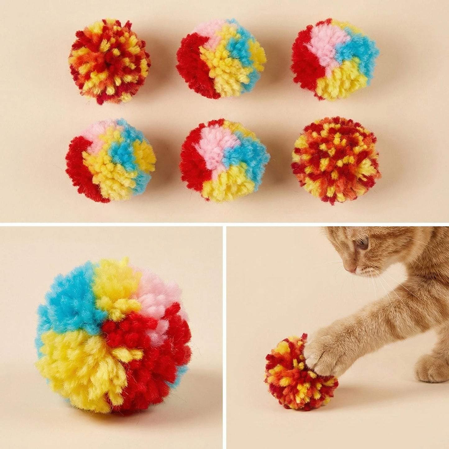 Plush Interactive Toy Ball for Cats & Dogs