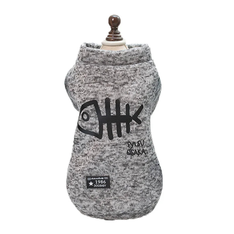 Fish Bone Print Pet Jumper
