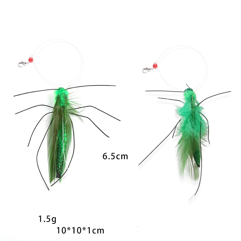 Interactive Cat Feather Toy with Bell