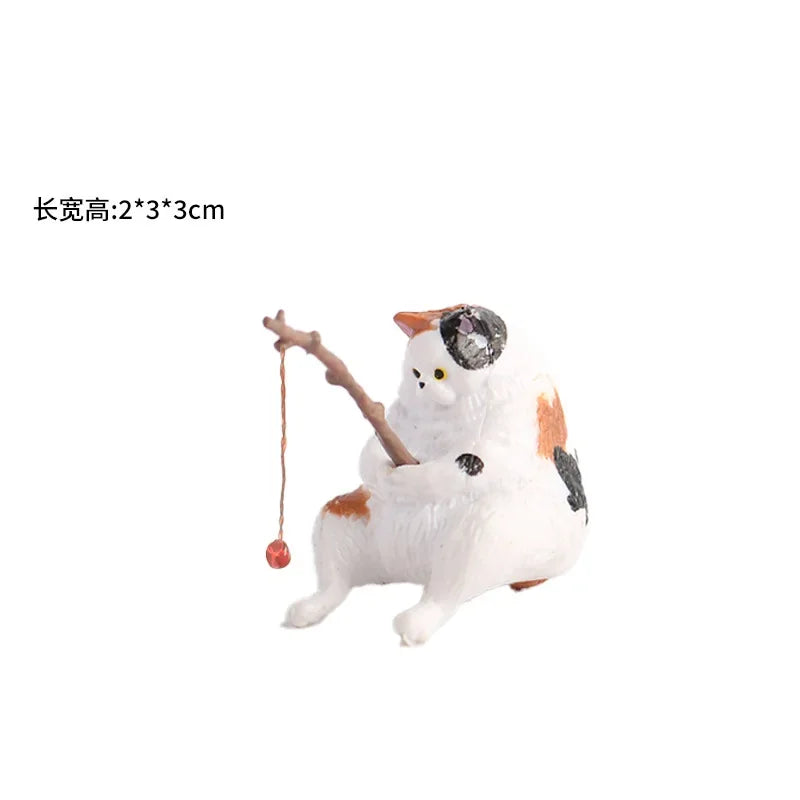 Fishing Cat Aquarium Decoration Ornament