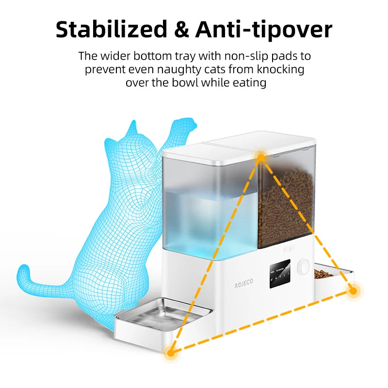 2-in-1 Automatic Pet Feeder & Gravity Water Fountain with Camera