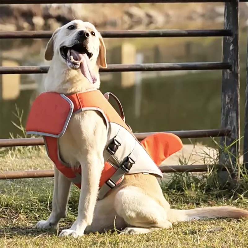 Shark Fin Dog Life Jacket Safety Swim Vest