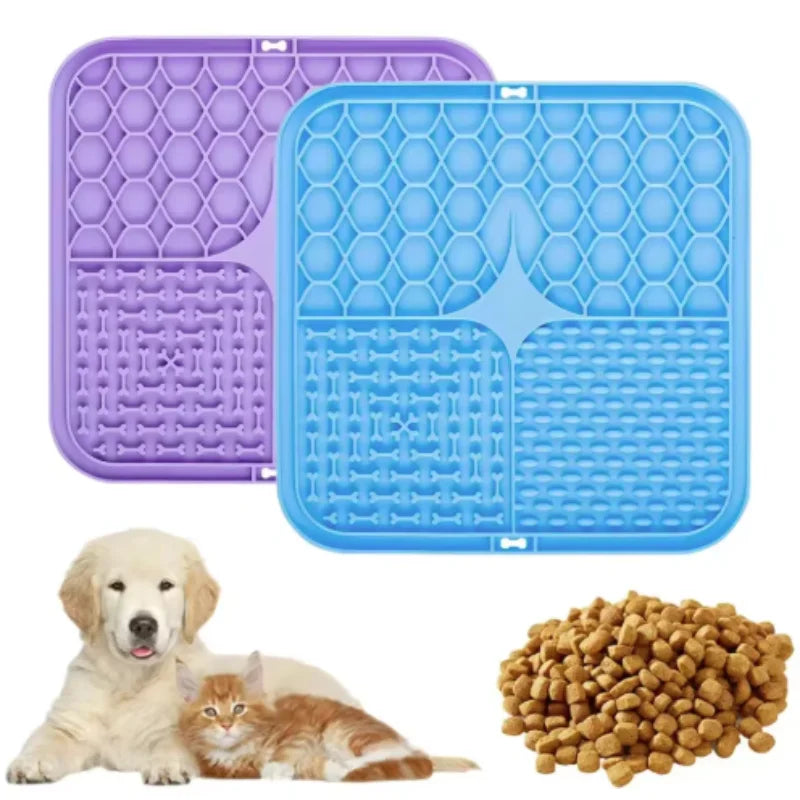 Silicone Lick Mat with Suction Cup for Dogs – Bath Distraction & Slow Feeding